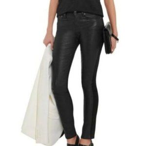 Helmut Lang Leather Panel Jeans in Black - Size 28 - NWT